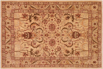 handmade Traditional Kafkaz Chobi Ziegler Tan Red Hand Knotted RECTANGLE 100% WOOL area rug 8 x 10